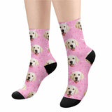 Happy Mother's Day |Personalized Sublimated Crew Socks Custom Dog Face Printed Paw&Bone for Mom
