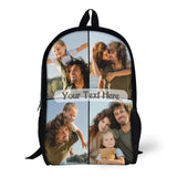 [Can Uplode 4 Photos] Custom Photo & Text 17inch Shoulder Backpack