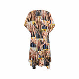 5 Photos Chiffon Cover Up Robe Custom Bachelor Party Personalized Women's Mid-Length Side Slits Chiffon Cover Up