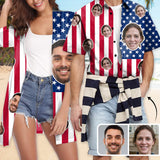 Couple Hawaiian Shirt Cover Up Set Flag Independence Day Hawaiian Shirt&Cover Up