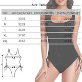 【Discount Sale】Custom Face American Flag Women's Halter Neck Tie One Piece Swimsuit Sexy Backless Wide Straps V Neck