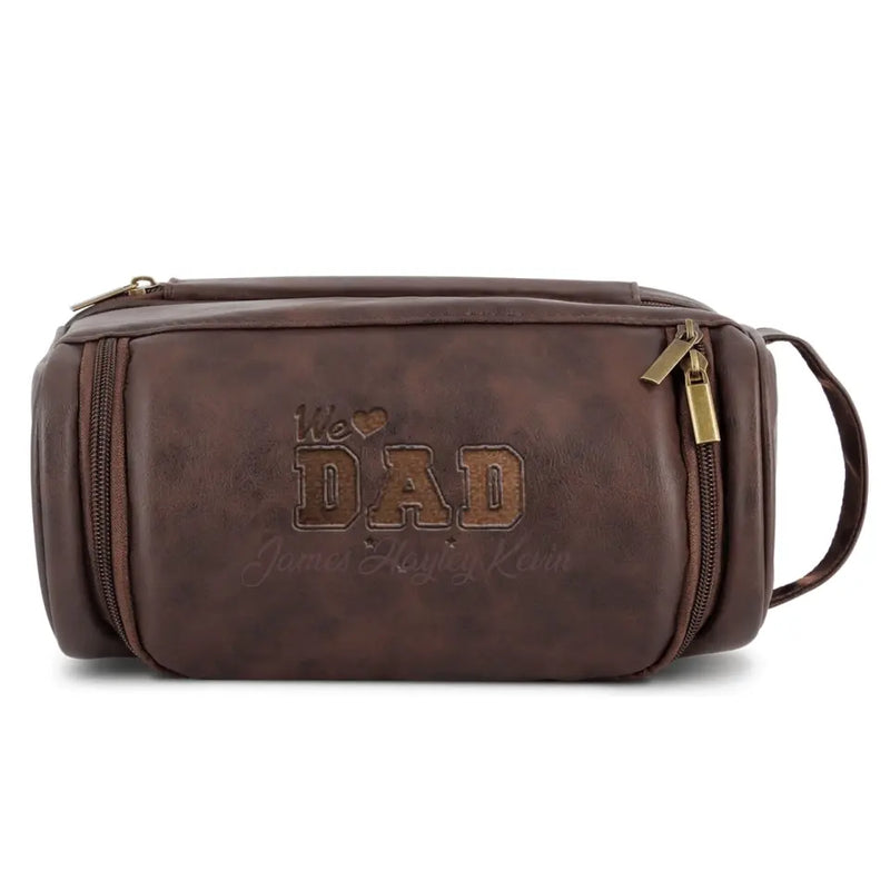 Custom Single Sided Name and Initial PU Leather Large Unisex Cosmetic Bag Travel Storage Unique Gift