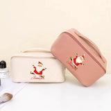 Custom Name Christmas Cosmetic Bag Portable PU Makeup Pouch Waterproof Washbag