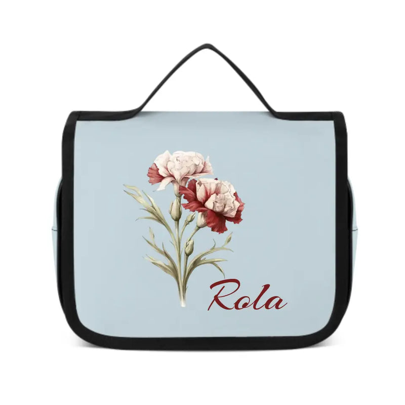 Custom Name Various Flowers Portable Cosmetic Bag Toiletry Bag Fitness Travel Bag Best Gift for Friends and You