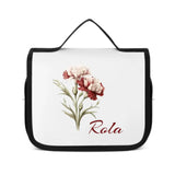 Custom Name Various Flowers Portable Cosmetic Bag Toiletry Bag Fitness Travel Bag Best Gift for Friends and You