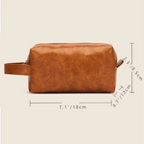 Custom Text PU Leather Bag Engraved Clutch Toiletry Bag Cosmetic Bag Unique Gift