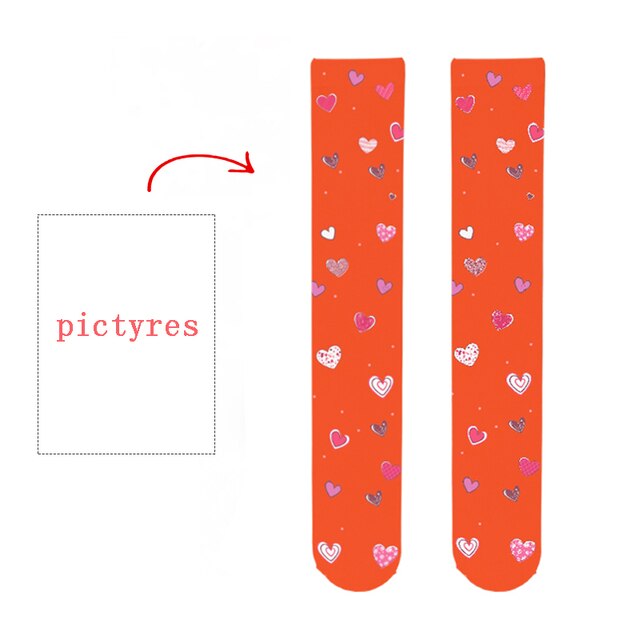 [Free Shipping]-Customized Colorful Love Stockings DIY Fashion Personalized Knee Stockings Cute Kawaii Lolita Women Stockings For Party Gifts
