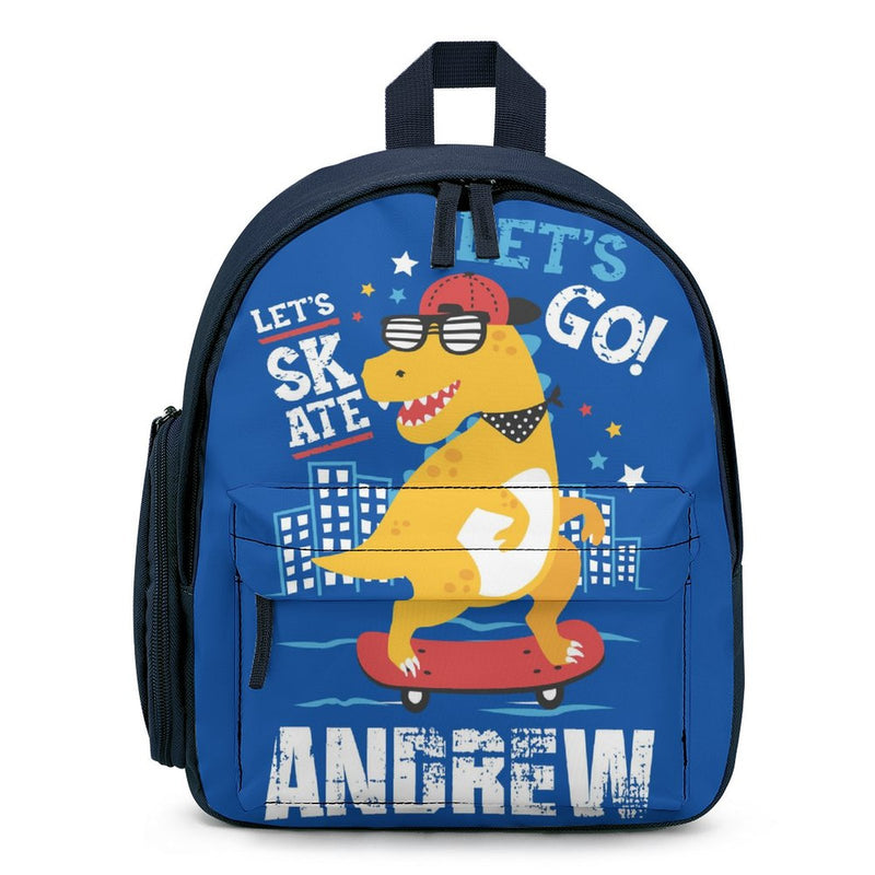 Custom Name or Text Let's Go Dinosaur Personalized Kids Backpack School Bag Back To School Gifts