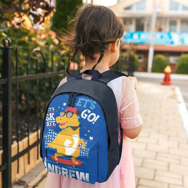 Custom Name or Text Let's Go Dinosaur Personalized Kids Backpack School Bag Back To School Gifts