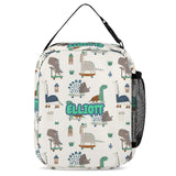 Custom Name&Text Dinosaur 3 in 1 Personalized School Backpack School Lunch Bag Pencil Case