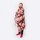 Custom Seamless Face  Cloak Hooded Blanket For Men Women Kids