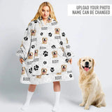 Custom Text And Upload Photo Dog Hoodie Blanket