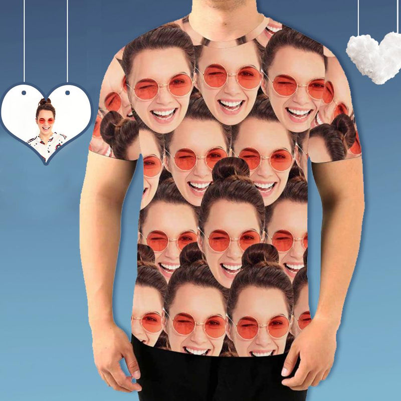 Custom Girlfriend's Face Seamless Men's T-shirt