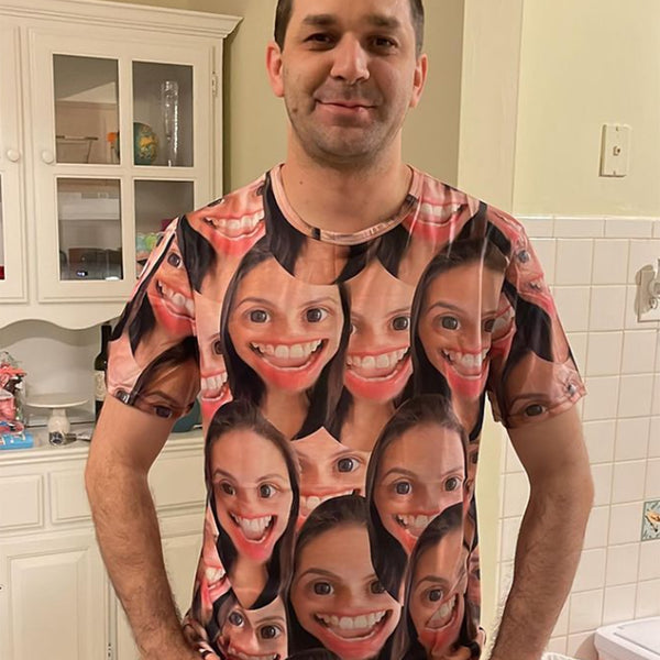 Custom Girlfriend's Face Seamless Men's T-shirt