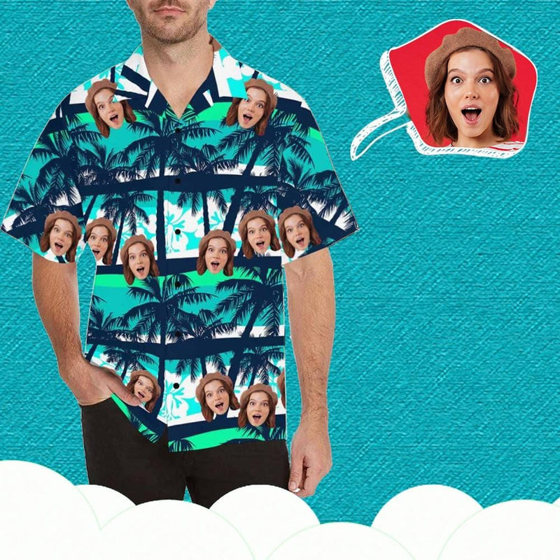 Hawaiian Shirt Custom Face Tree Men's Hawaiian Shirt