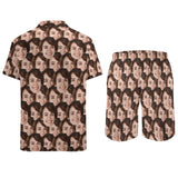 Personalized Men's Beach Suit Custom Seamless Face Men's Hawaiian Shirt and Beach Shorts