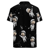 Hawaiian Shirt Custom Pet Photo Space Astronaut Short-Sleeve Hawaiian Shirt