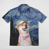 Hawaiian Shirt Custom Pet Photo Oil Painting World Short-Sleeve Hawaiian Shirt