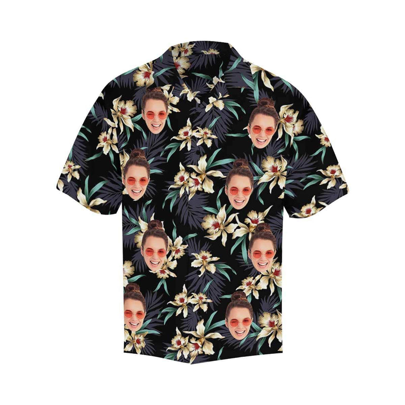 Hawaiian Shirt Custom Face Flowers Men's Hawaiian Shirt