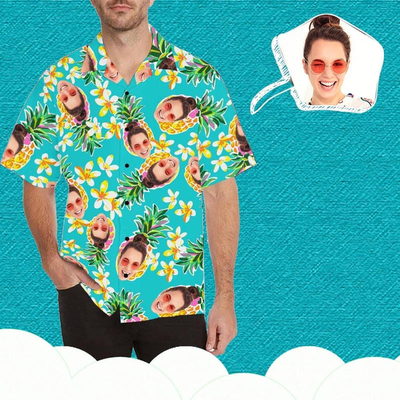 Hawaiian Shirt Custom Face Pineapple Men's Hawaiian Shirt