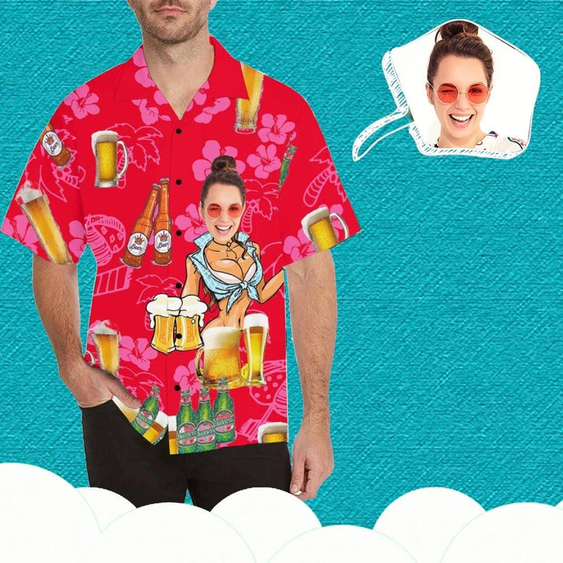 Hawaiian Shirt Custom Face Beer Men's Hawaiian Shirt