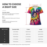 Tie-dye Colored Shirt Tops Womens Custom Face T-Shirts Ring Hole Short Sleeve Sexy V-Neck Tees