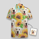Hawaiian Shirt Custom Pet Photo Sunflower Pattern Short-Sleeve Hawaiian Shirt