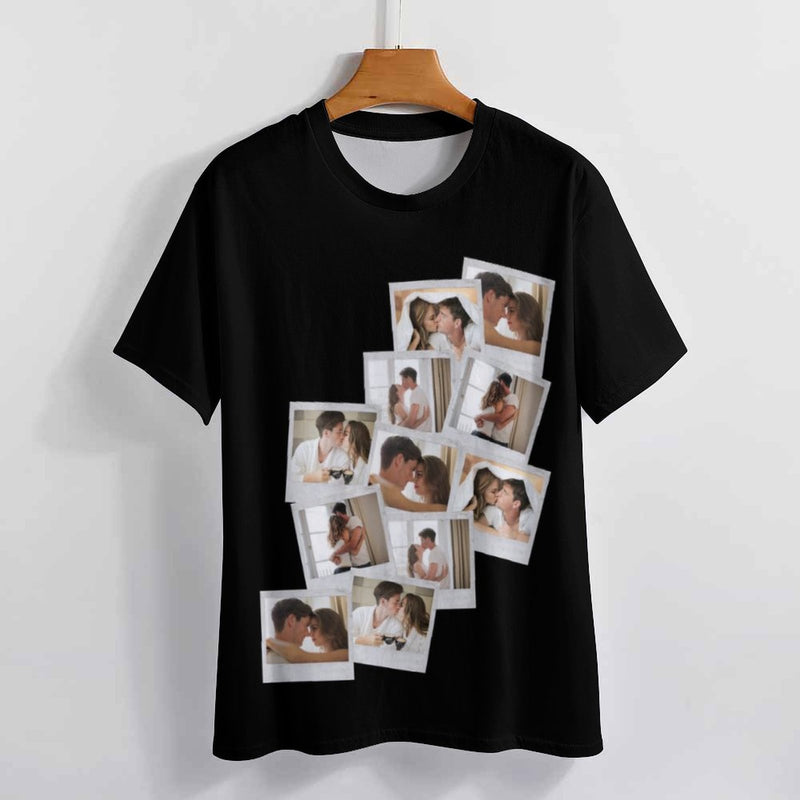 Up to 5 Pictures Can Be Customized Men's Classic Round Neck T-shirt