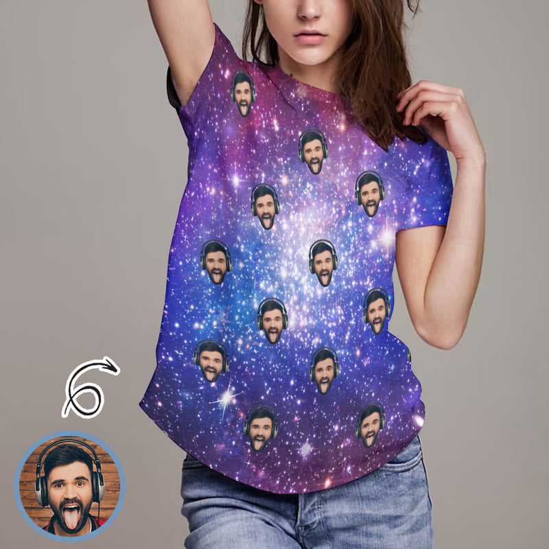 Custom Face Galaxy Women's T-shirt