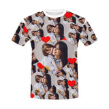 Custom Photo Love Heart Men's T-shirt