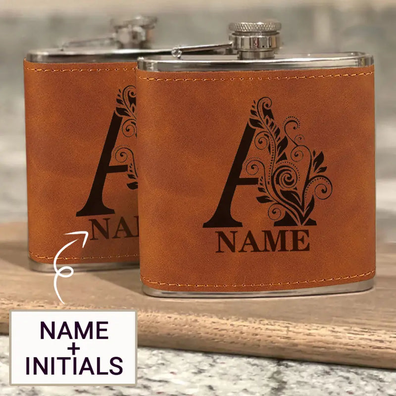 Custom Initial Name Hip Flask for Father's Day Gift