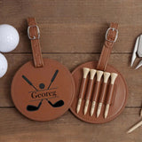 [Free Shipping] Custom Name Personalized Leather Golf Tees Bag