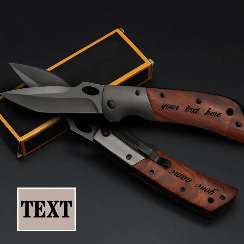 Custom Two-Sides Folding Knife Camping Knife As Father's Day Gift