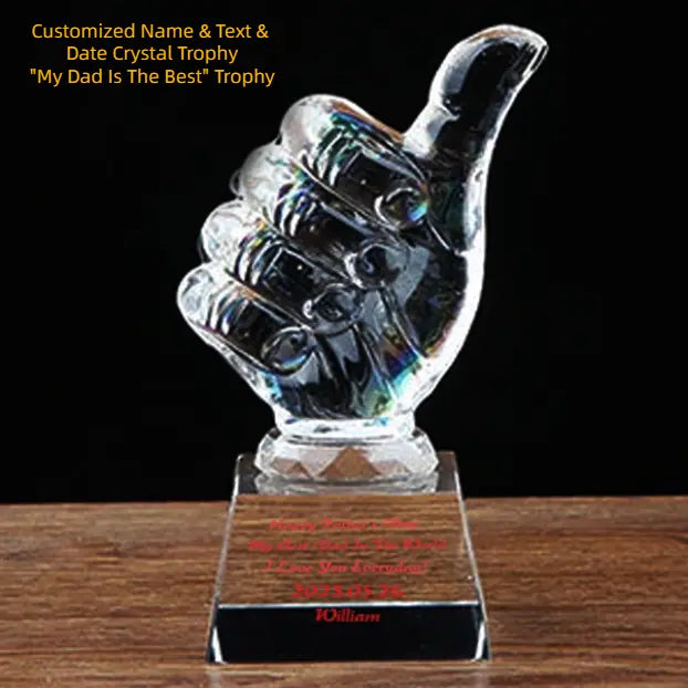 World's Greatest Dad Trophy, Father's Day Custom Crystal Trophy Engraving, Great Gift For Father's Day Or Birthday