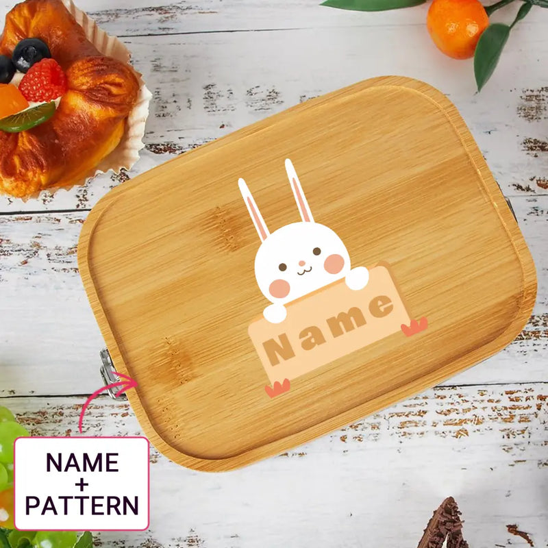 Custom Name Cute Pattern Children Lunch Box Back To School Gift For Your Baby