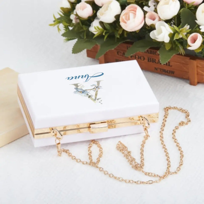 Custom Name Acrylic Bridesmaid Bride Purse Exquisite Jewelry Box Multifunctional Jewelry Bag
