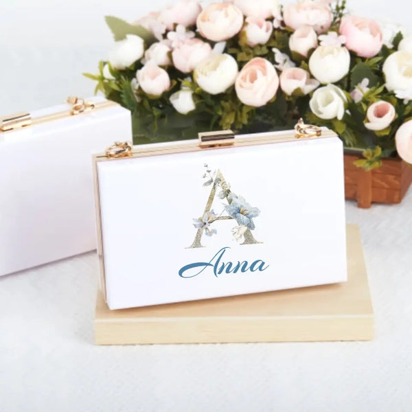 Custom Name Acrylic Bridesmaid Bride Purse Exquisite Jewelry Box Multifunctional Jewelry Bag