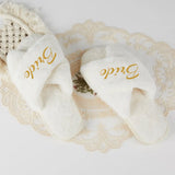 Custom Name Fluffy Slippers Bridesmaid Gifts Wedding Slippers Gift for Women