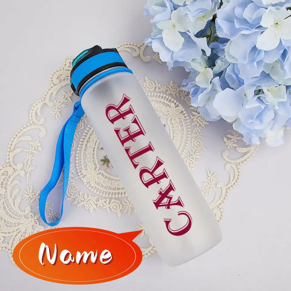 Custom Name Personalized Sports Bottle Bounce Lid 32OZ Summer Portable Water Botter