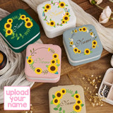Custom Name Various Sunflowers Jewelry Box Travel Jewelry Base Bridesmaid Gift Best Gift For Her