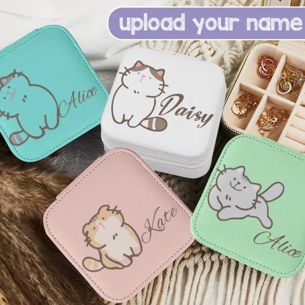 Custom Name Various Cats Jewelry Box Children Gifts Bridesmaid Gifts Best Travel Partner Gifts