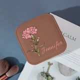 DIY Name Various Colors Personalized Birth Month Flower Jewelry Box