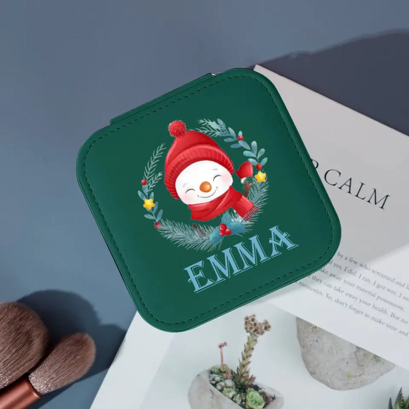 Custom Name Christmas Santa Claus Snowman Elk Jewelry Box Best Gift For Your Love