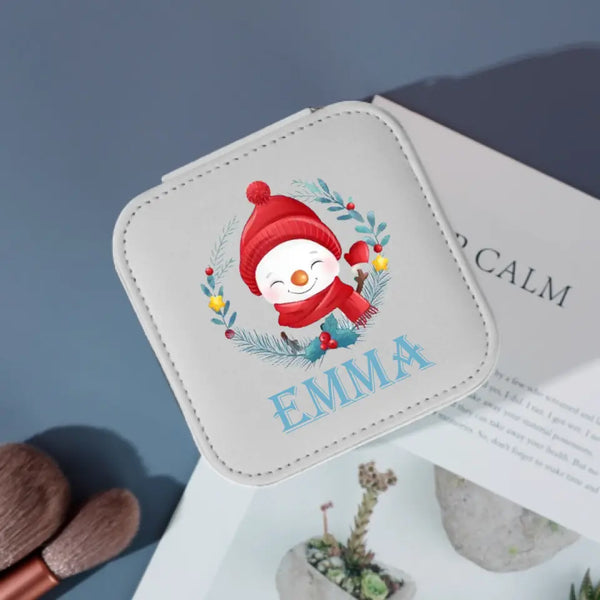 Custom Name Christmas Santa Claus Snowman Elk Jewelry Box Best Gift For Your Love
