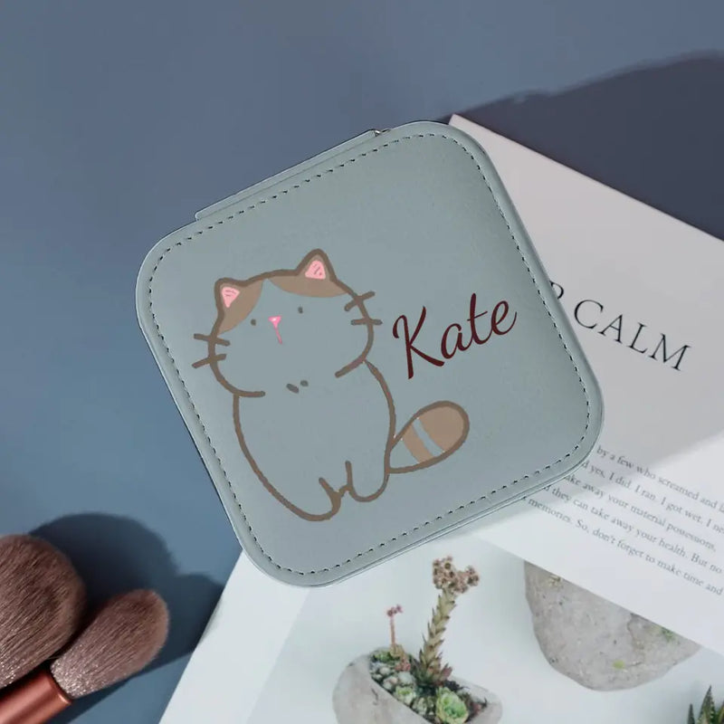 Custom Name Various Cats Jewelry Box Children Gifts Bridesmaid Gifts Best Travel Partner Gifts