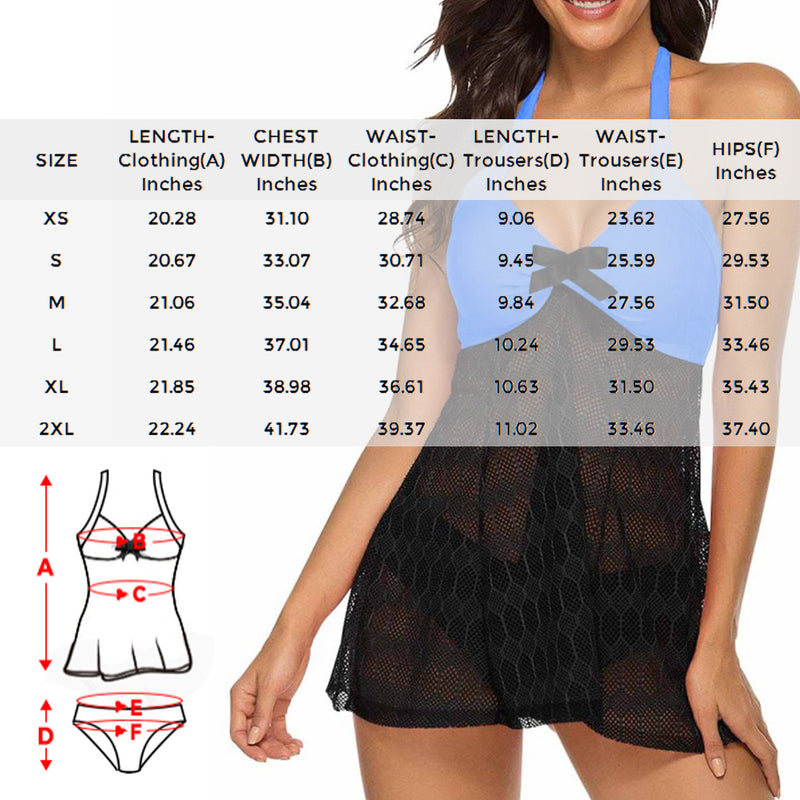 Personalized Lace Cover Up Halter Low Waisted Skirt Bikini Custom Face Seamless Swimwear Swimsuit Dress
