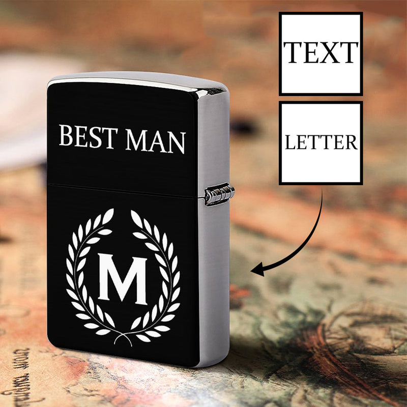 [Free Shipping]Custom Text&Letter Metal Single-Sided Printing Lighter Housing Personalized Lighter Case Father's Day Gift