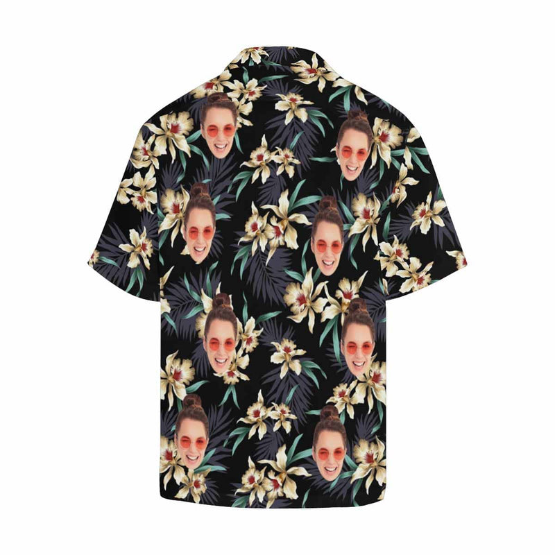 Hawaiian Shirt Custom Face Flowers Men's Hawaiian Shirt