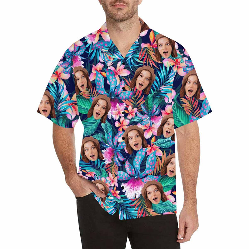 Hawaiian Shirt Custom Face Flower Men's Hawaiian Shirt