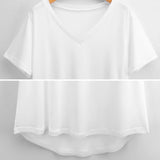 #Plus Size V Neck T-shirt Can Custom 5 Photos Design Your Own T shirt